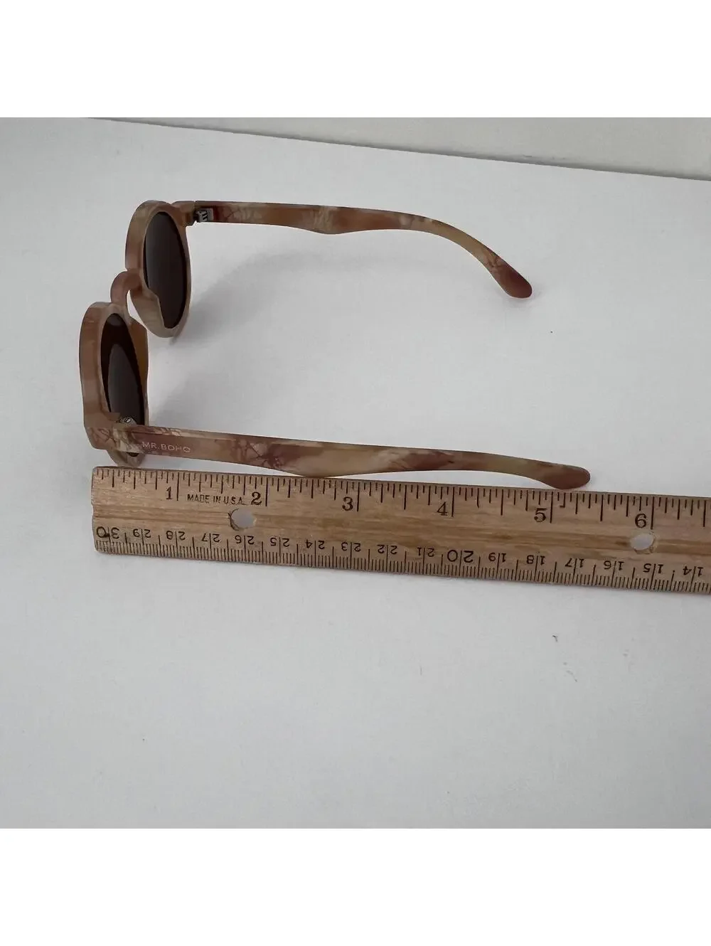 Mr. Boho Dalston Round Sunglasses Italy Cream Tortoise Marble Style Frame Retro - Picture 7 of 8